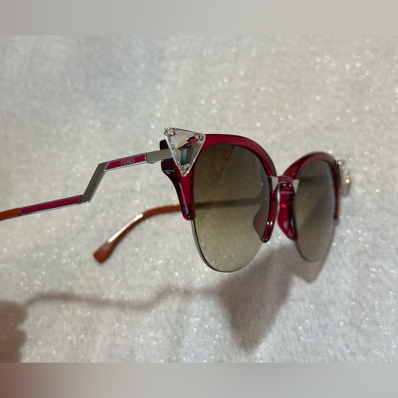 Fendi Red Crystal Sunglasses - Picture 9 of 9